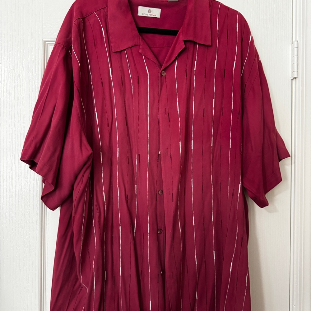 Elegant Burgundy Button-Down Shirt